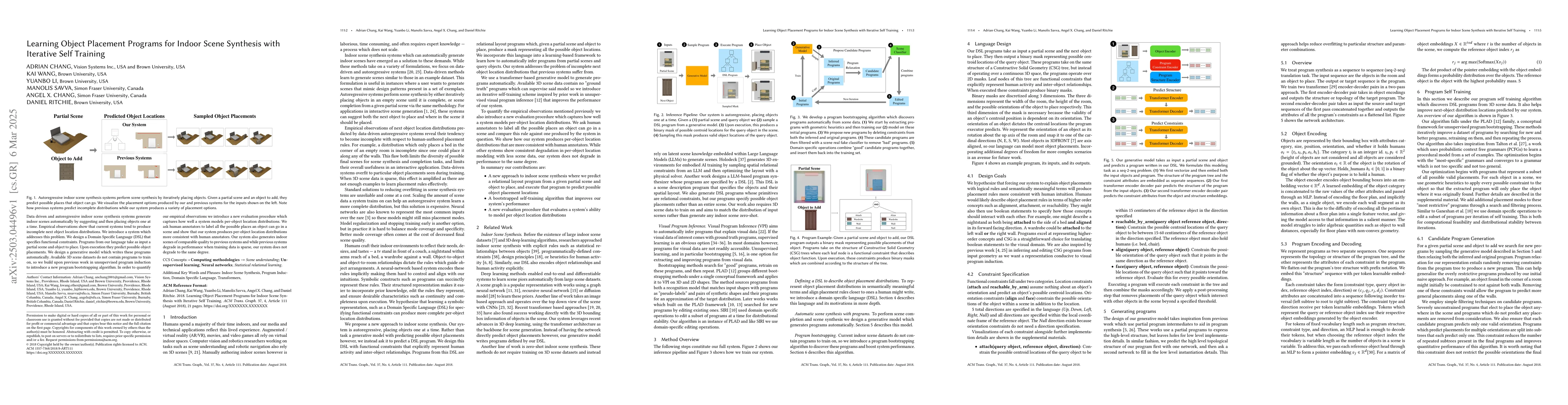 Thumbnail for Learning Object Placement Programs for Indoor Scene Synthesis with
  Iterative Self Training