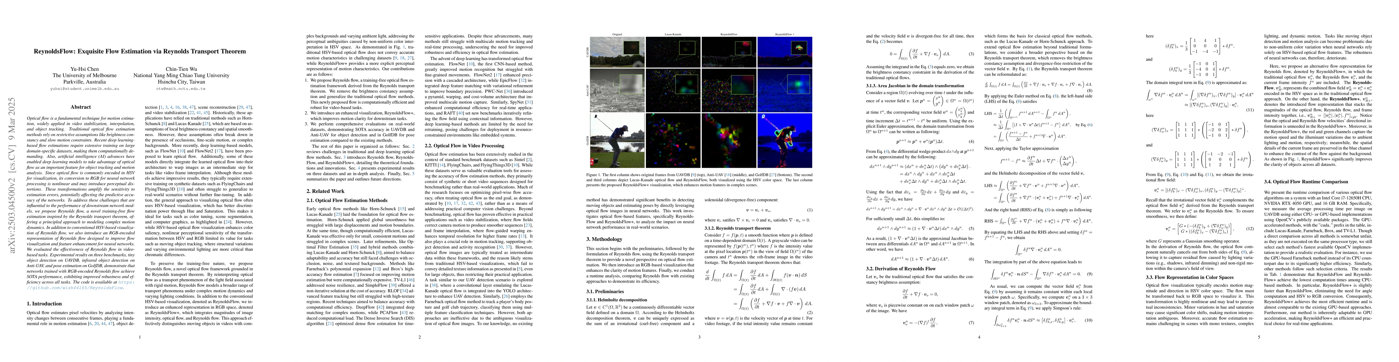 Thumbnail for ReynoldsFlow: Exquisite Flow Estimation via Reynolds Transport Theorem