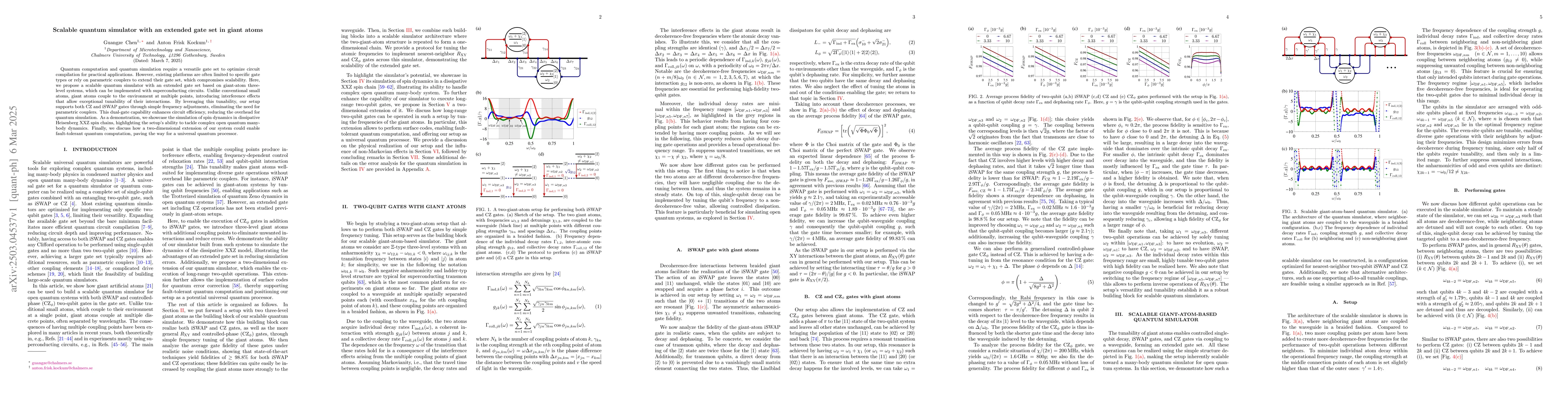 Thumbnail for Scalable quantum simulator with an extended gate set in giant atoms