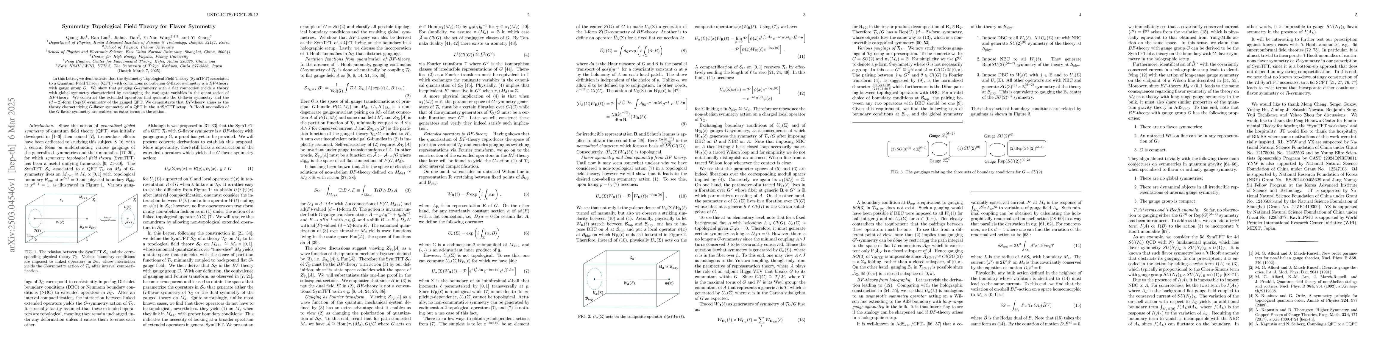 Thumbnail for Symmetry Topological Field Theory for Flavor Symmetry