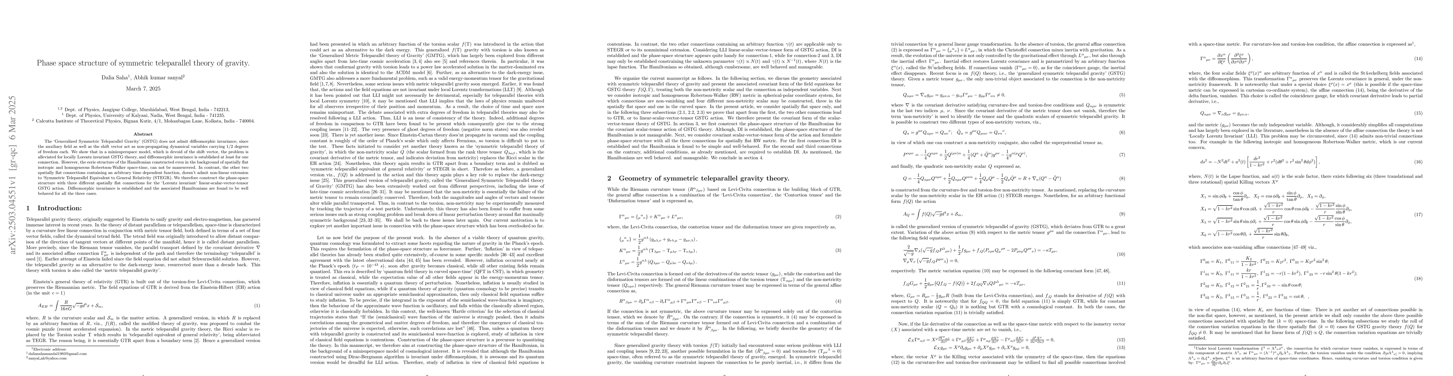 Thumbnail for Phase space structure of symmetric teleparallel theory of gravity