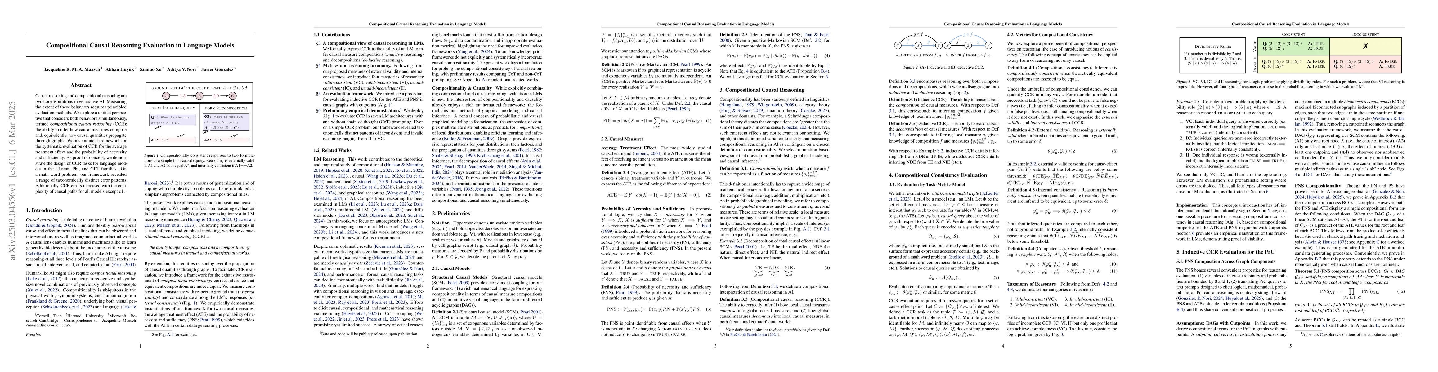 Thumbnail for Compositional Causal Reasoning Evaluation in Language Models