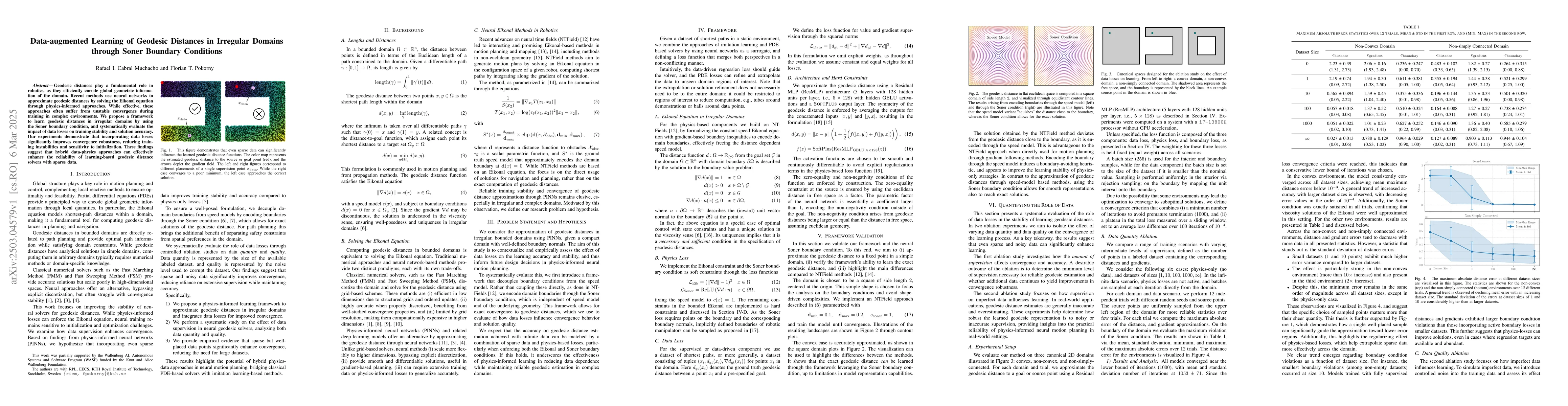 Thumbnail for Data-augmented Learning of Geodesic Distances in Irregular Domains
  through Soner Boundary Conditions