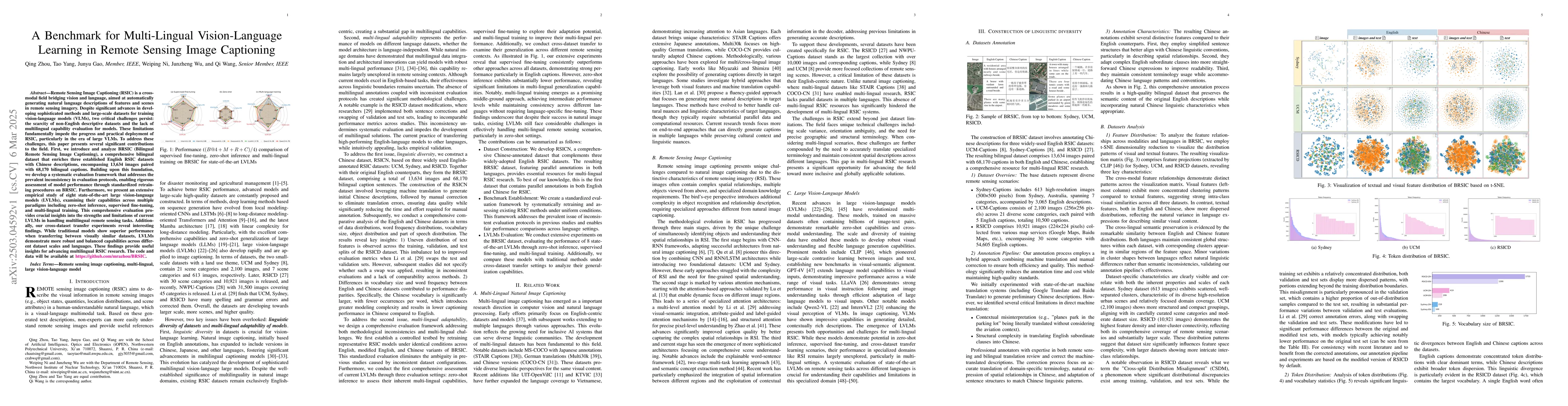 Thumbnail for A Benchmark for Multi-Lingual Vision-Language Learning in Remote Sensing
  Image Captioning