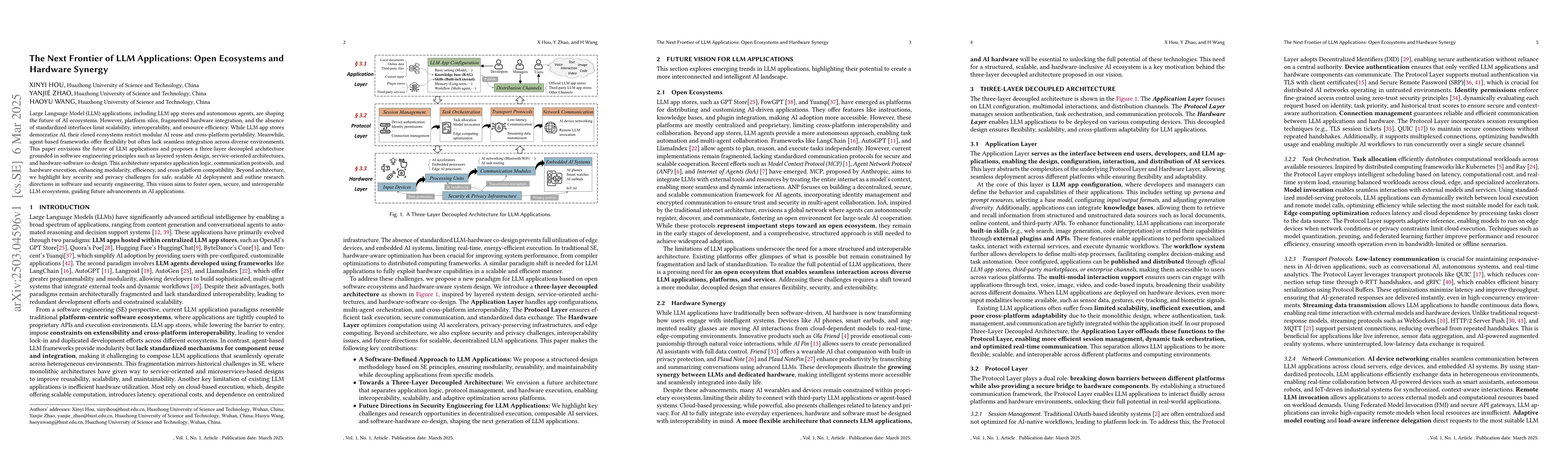 Thumbnail for The Next Frontier of LLM Applications: Open Ecosystems and Hardware
  Synergy