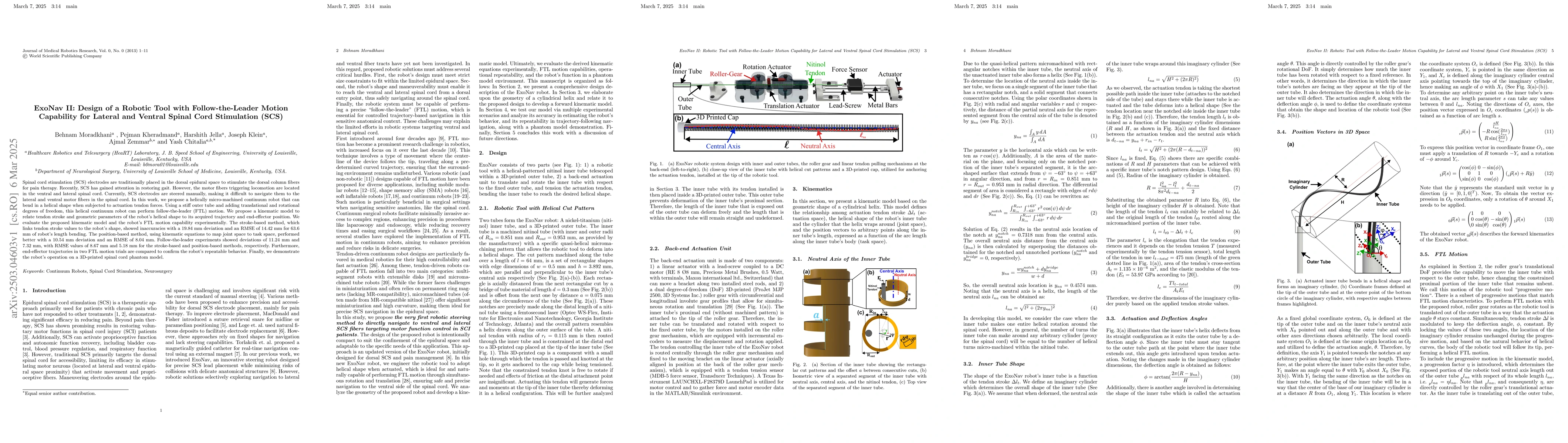 Thumbnail for ExoNav II: Design of a Robotic Tool with Follow-the-Leader Motion
  Capability for Lateral and Ventral Spinal Cord Stimulation (SCS)