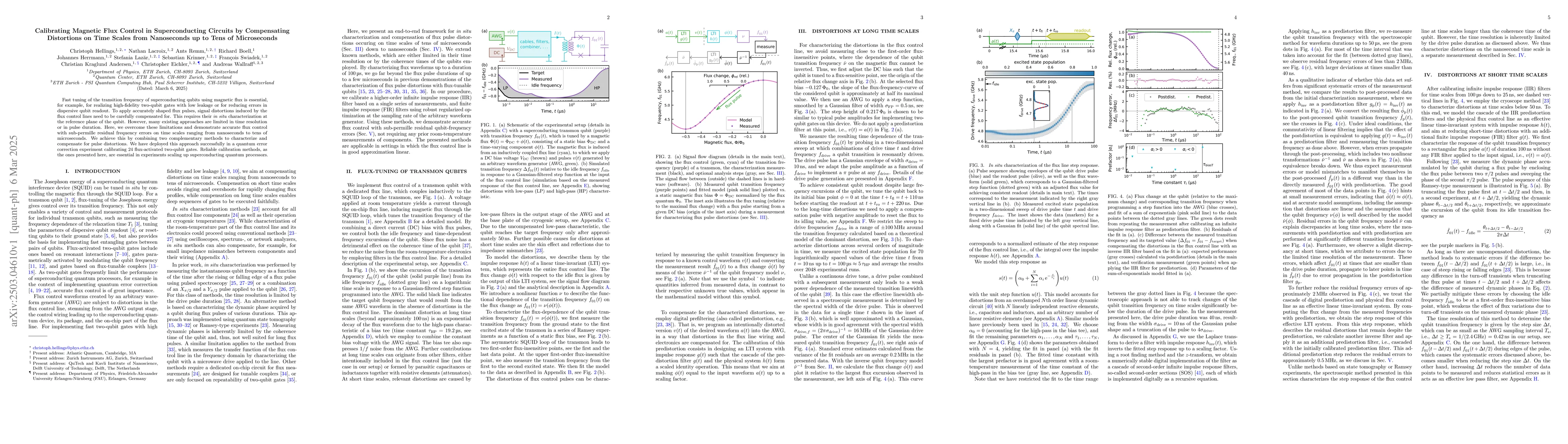 Thumbnail for Calibrating Magnetic Flux Control in Superconducting Circuits by
  Compensating Distortions on Time Scales from Nanoseconds up to Tens of
  Microseconds