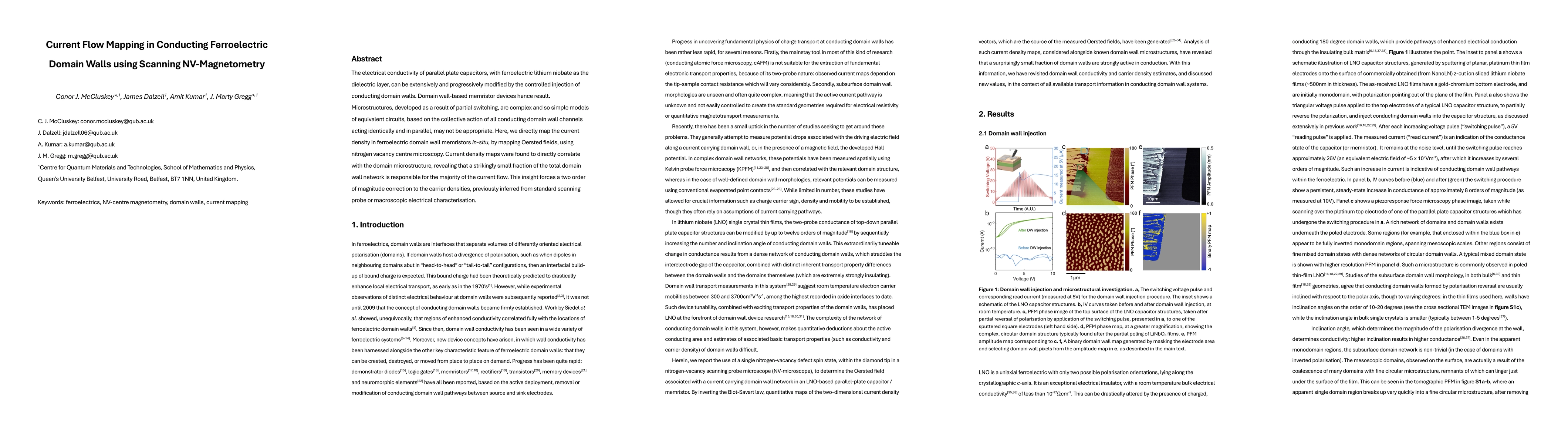 Thumbnail for Currernt Flow Mapping in Conducting Ferroelectric Domain Walls using
  Scanning NV-Magnetometry