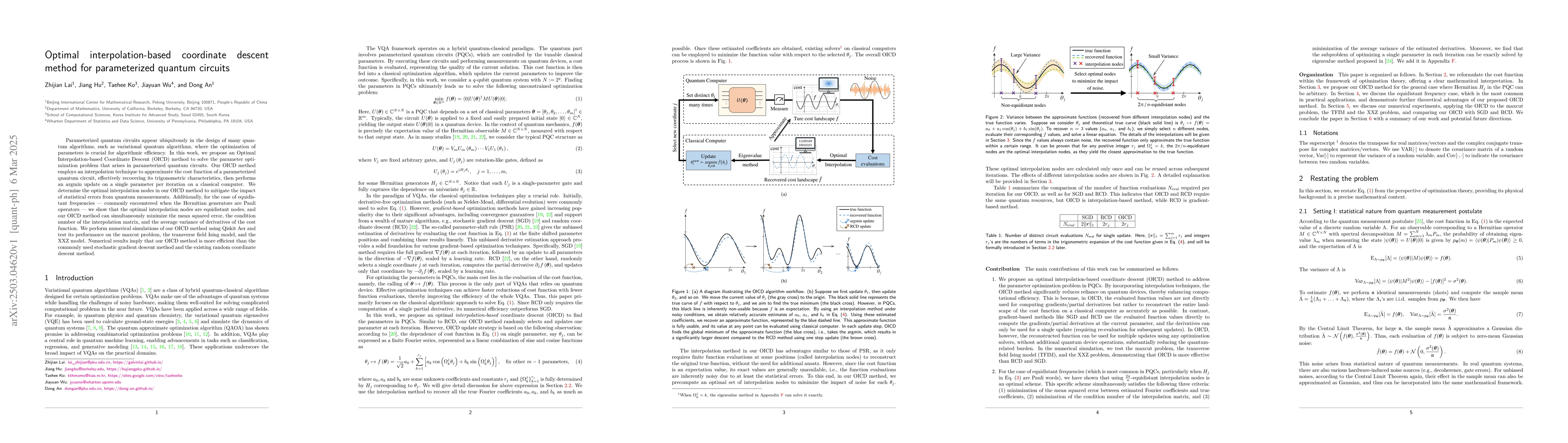 Thumbnail for Optimal interpolation-based coordinate descent method for parameterized
  quantum circuits