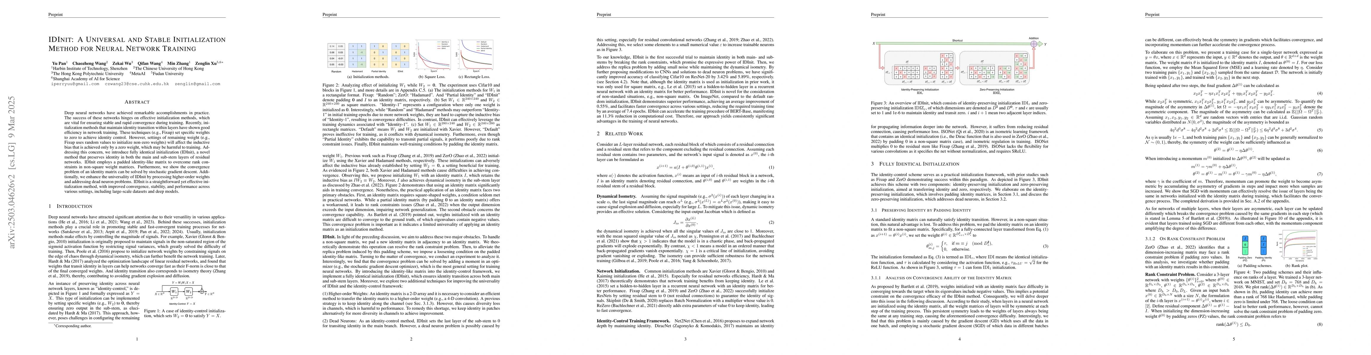 Thumbnail for IDInit: A Universal and Stable Initialization Method for Neural Network
  Training