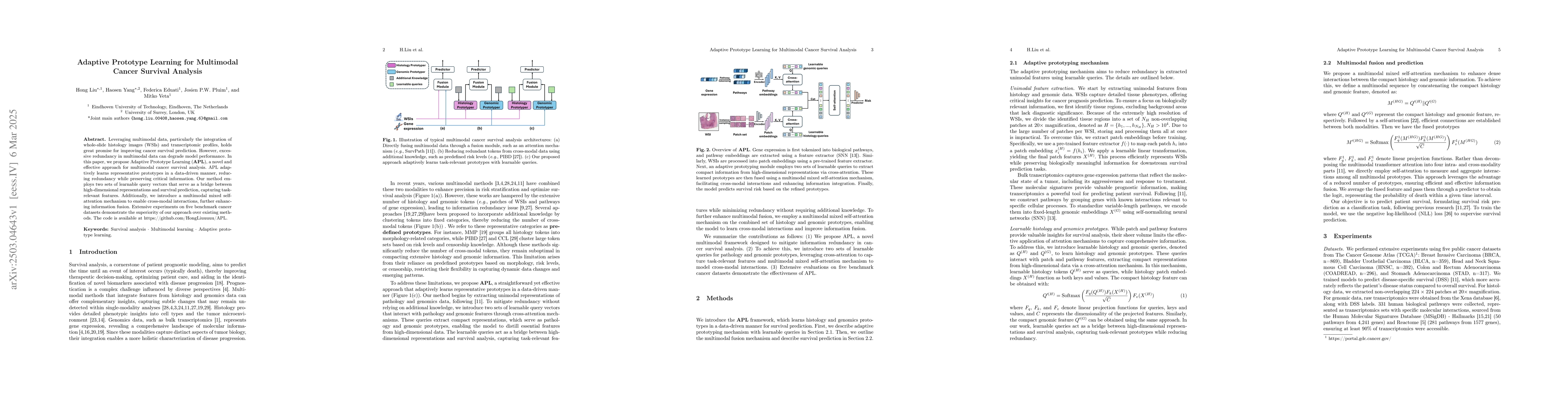 Thumbnail for Adaptive Prototype Learning for Multimodal Cancer Survival Analysis