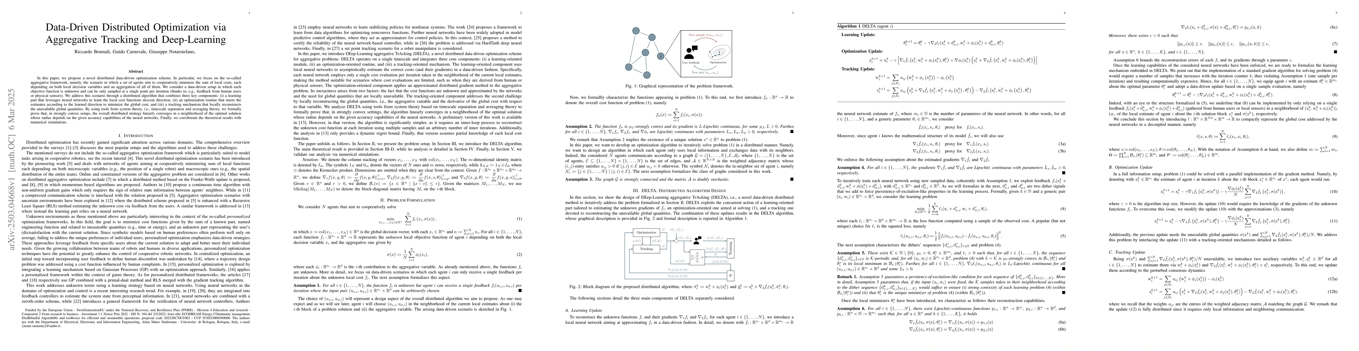 Thumbnail for Data-Driven Distributed Optimization via Aggregative Tracking and
  Deep-Learning