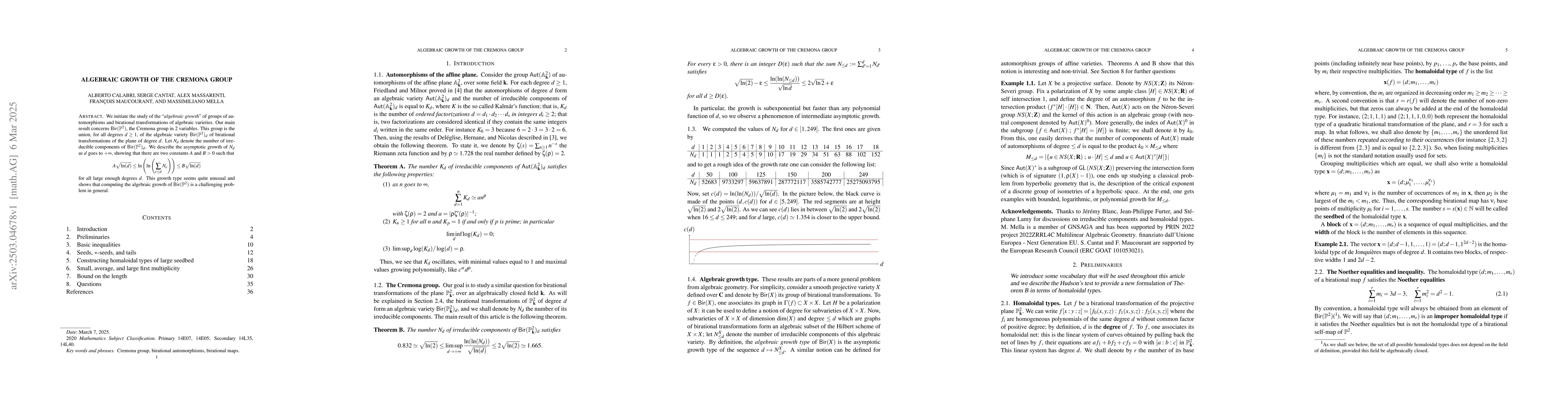 Thumbnail for Algebraic growth of the Cremona group