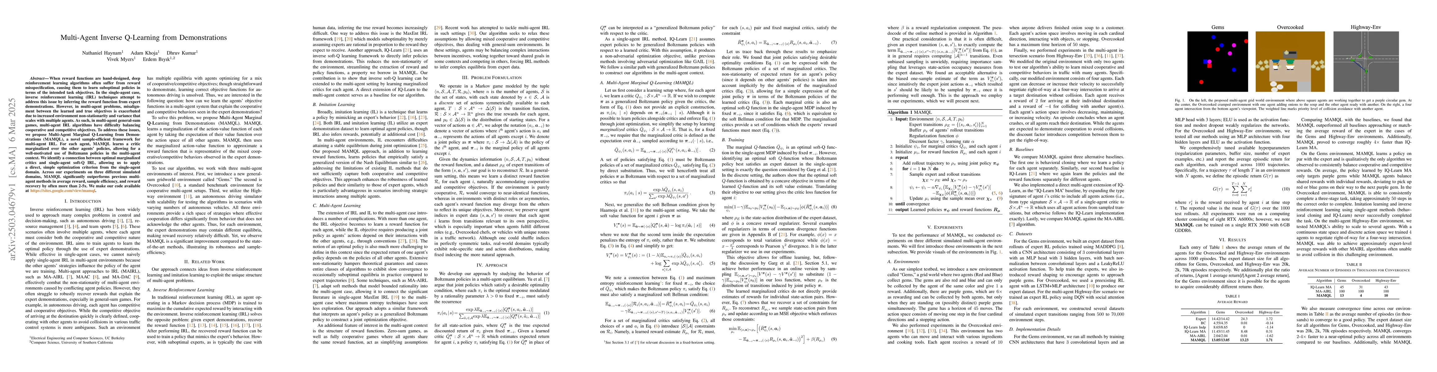 Thumbnail for Multi-Agent Inverse Q-Learning from Demonstrations
