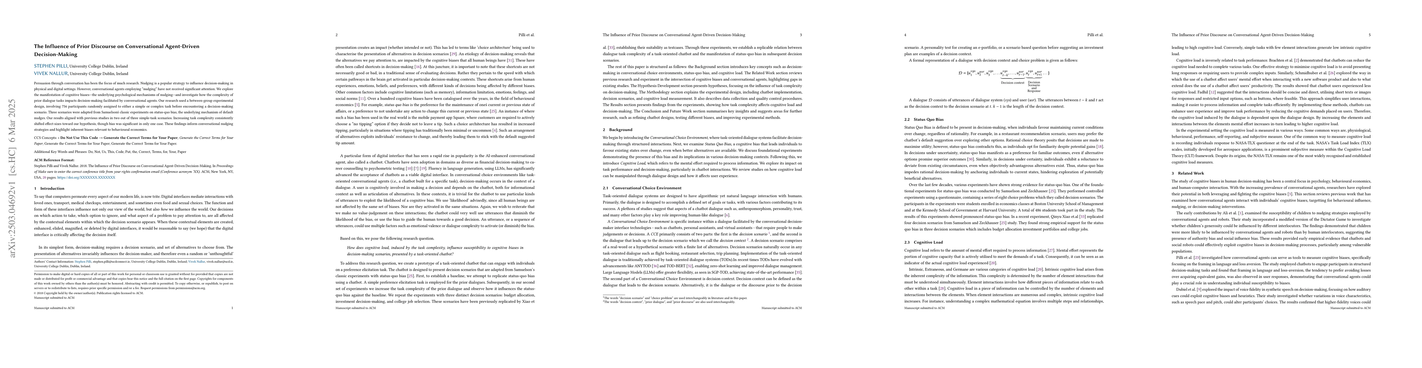 Thumbnail for The Influence of Prior Discourse on Conversational Agent-Driven
  Decision-Making