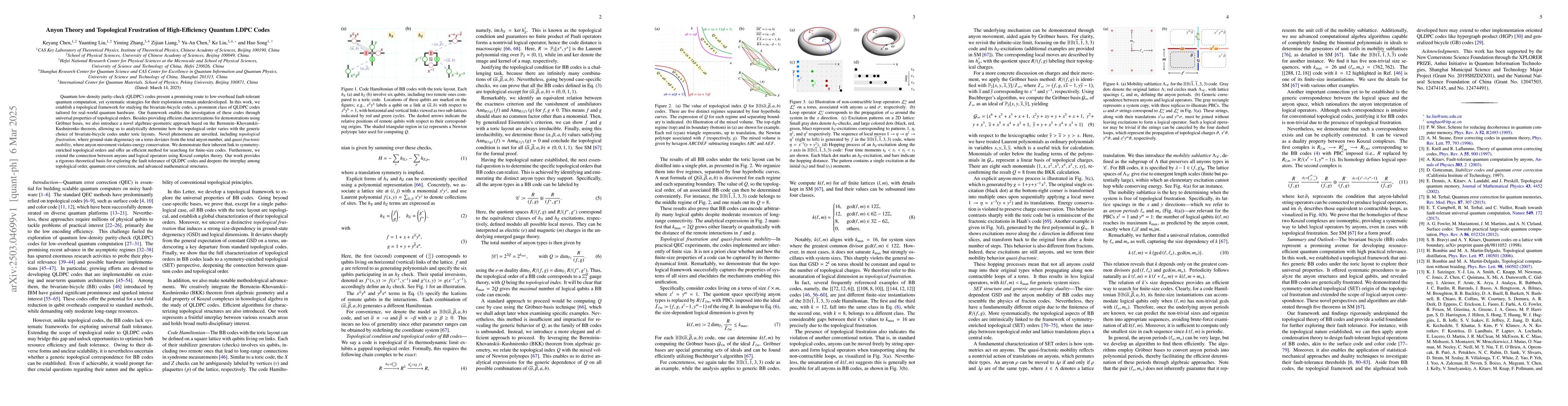 Thumbnail for Anyon Theory and Topological Frustration of High-Efficiency Quantum LDPC
  Codes