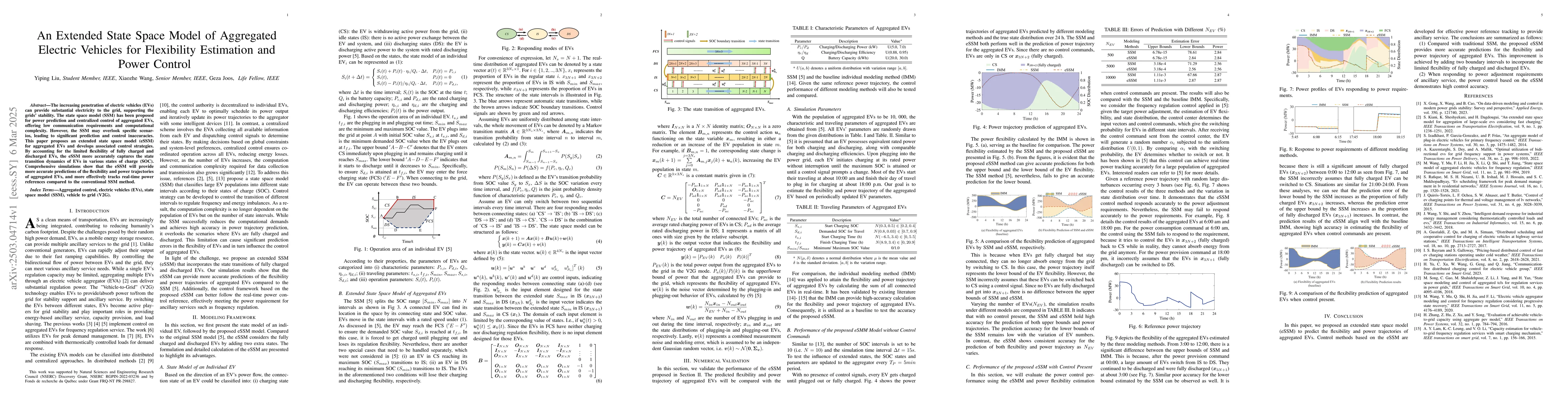 Thumbnail for An Extended State Space Model of Aggregated Electric Vehicles for
  Flexibility Estimation and Power Control