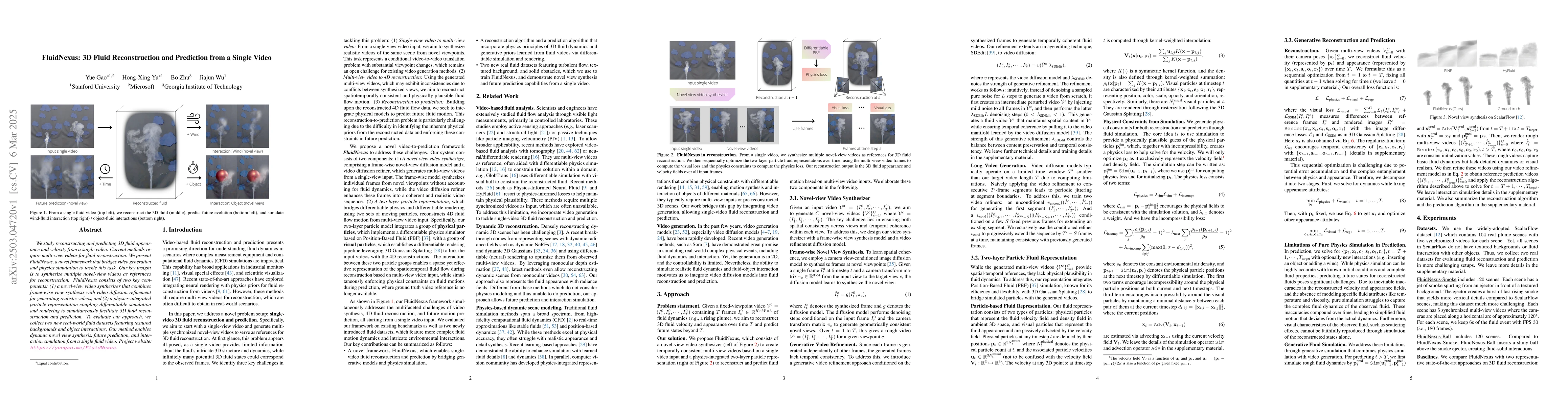 Thumbnail for FluidNexus: 3D Fluid Reconstruction and Prediction from a Single Video