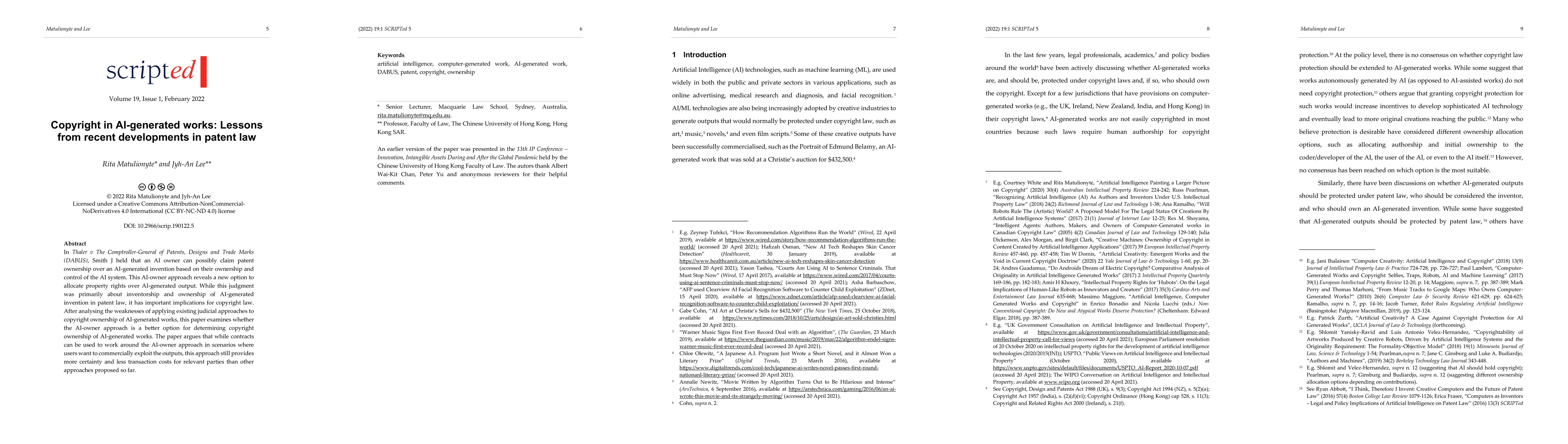 Thumbnail for Copyright in AI-generated works: Lessons from recent developments in
  patent law