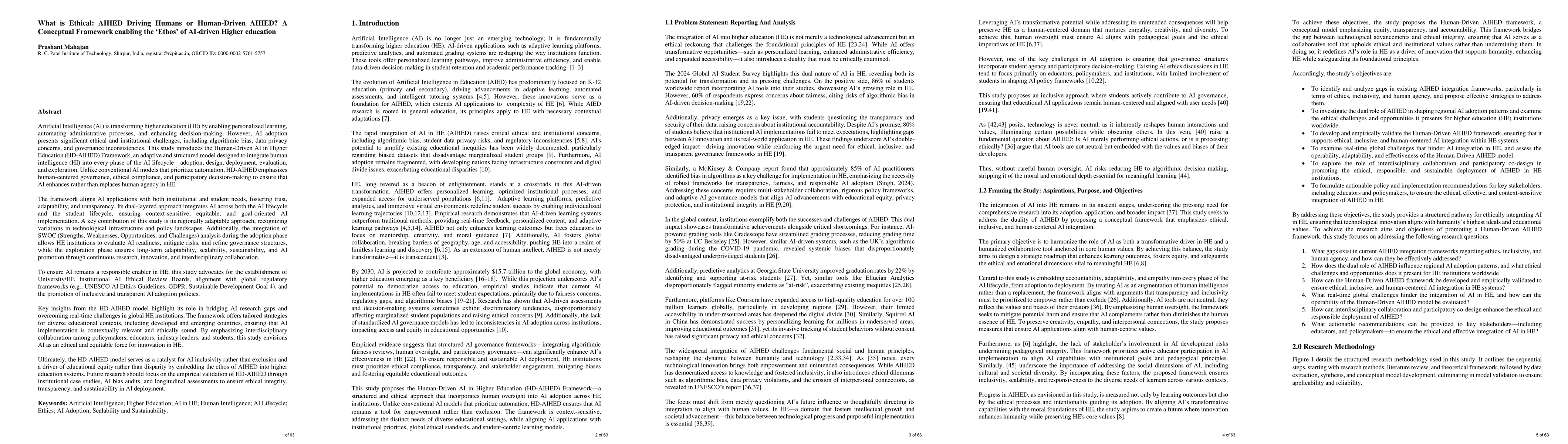 Thumbnail for What is Ethical: AIHED Driving Humans or Human-Driven AIHED? A
  Conceptual Framework enabling the Ethos of AI-driven Higher education