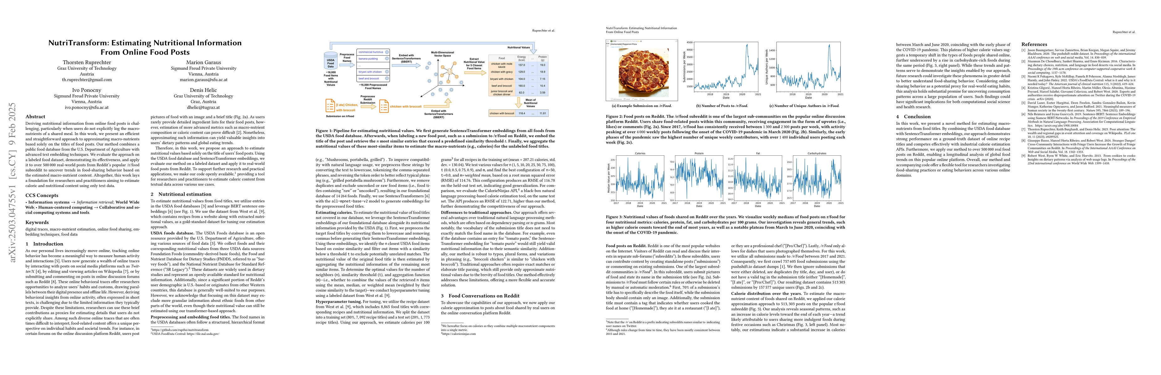 Thumbnail for NutriTransform: Estimating Nutritional Information From Online Food
  Posts
