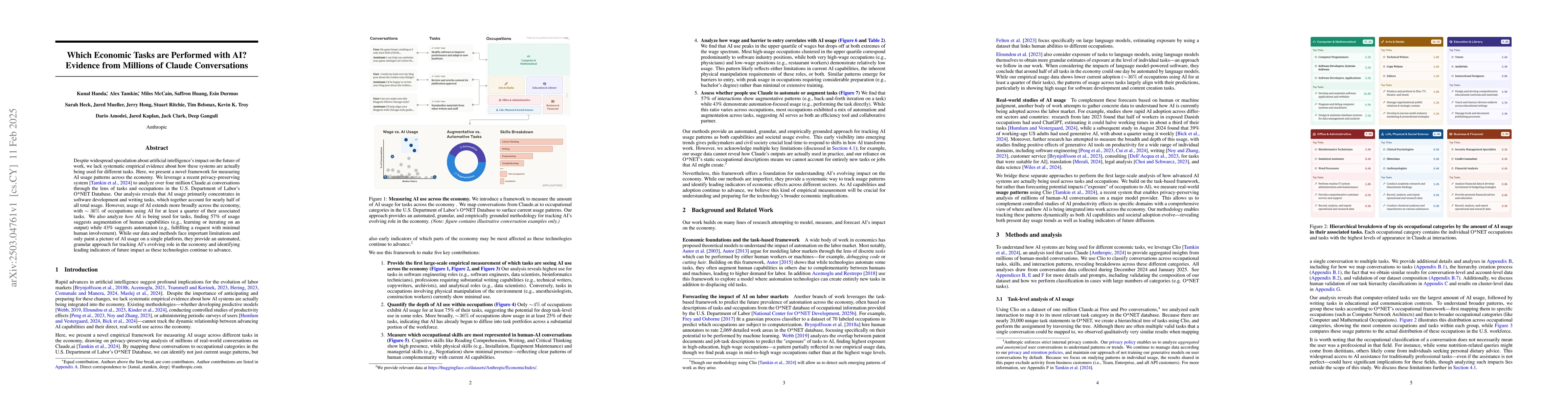 Thumbnail for Which Economic Tasks are Performed with AI? Evidence from Millions of
  Claude Conversations