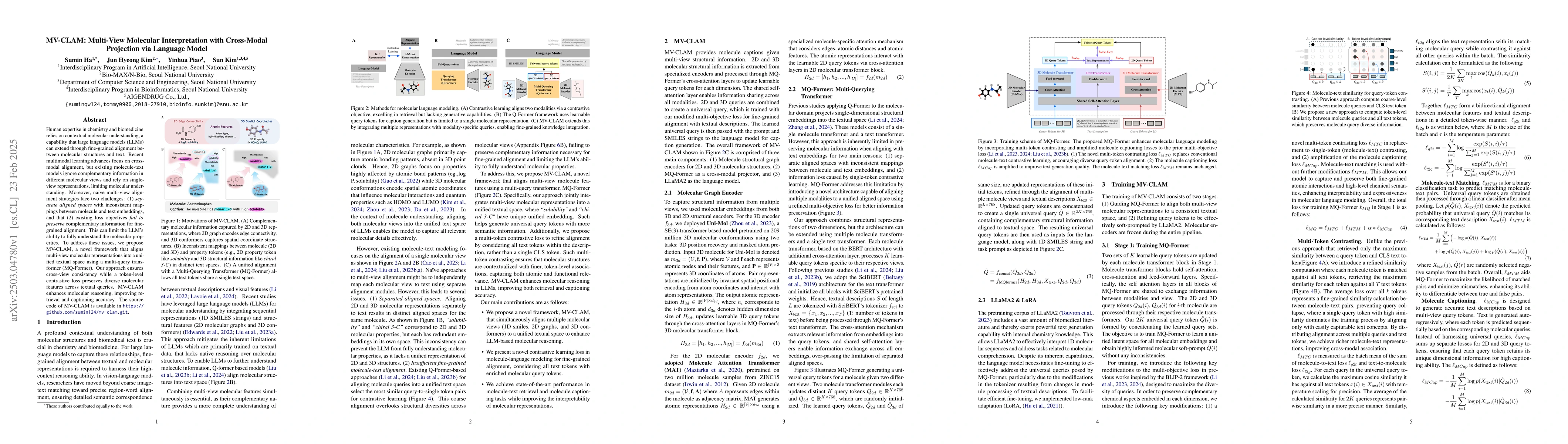 Thumbnail for MV-CLAM: Multi-View Molecular Interpretation with Cross-Modal Projection
  via Language Model