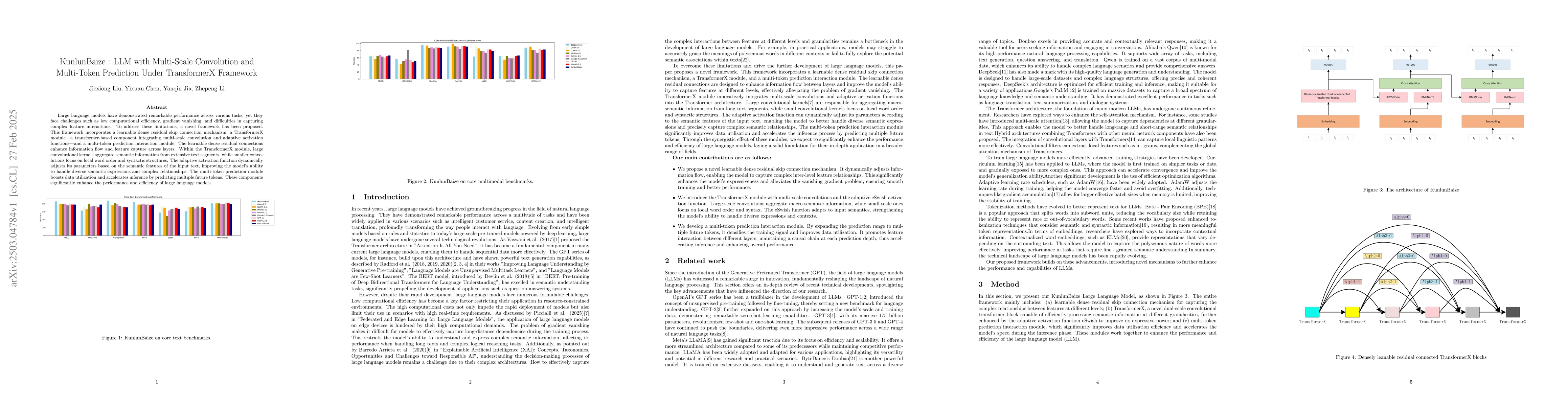 Thumbnail for KunlunBaize: LLM with Multi-Scale Convolution and Multi-Token Prediction
  Under TransformerX Framework