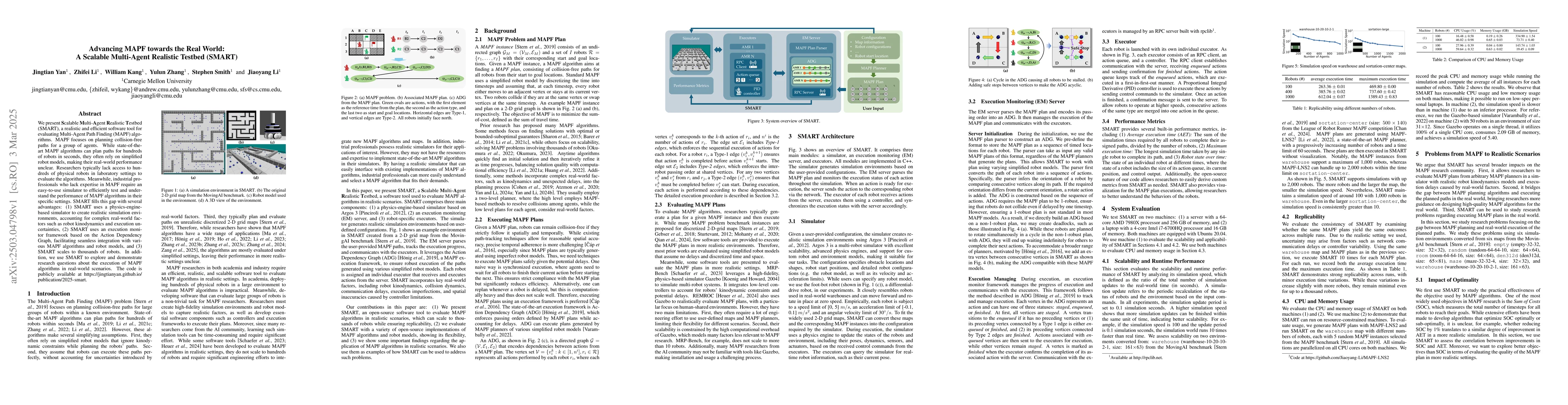 Thumbnail for Advancing MAPF towards the Real World: A Scalable Multi-Agent Realistic
  Testbed (SMART)