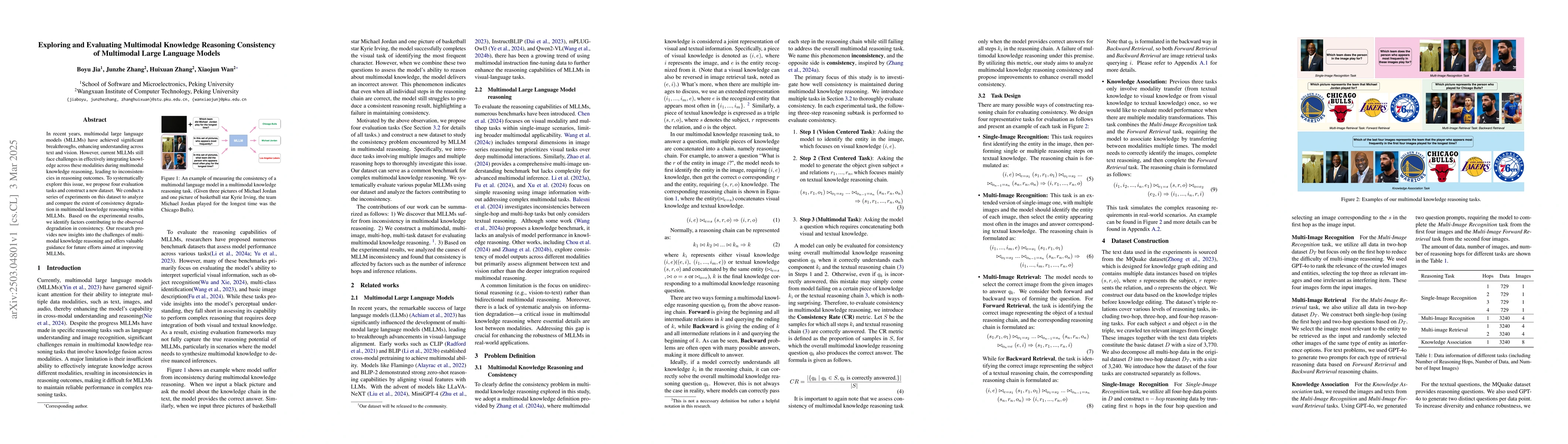 Thumbnail for Exploring and Evaluating Multimodal Knowledge Reasoning Consistency of
  Multimodal Large Language Models