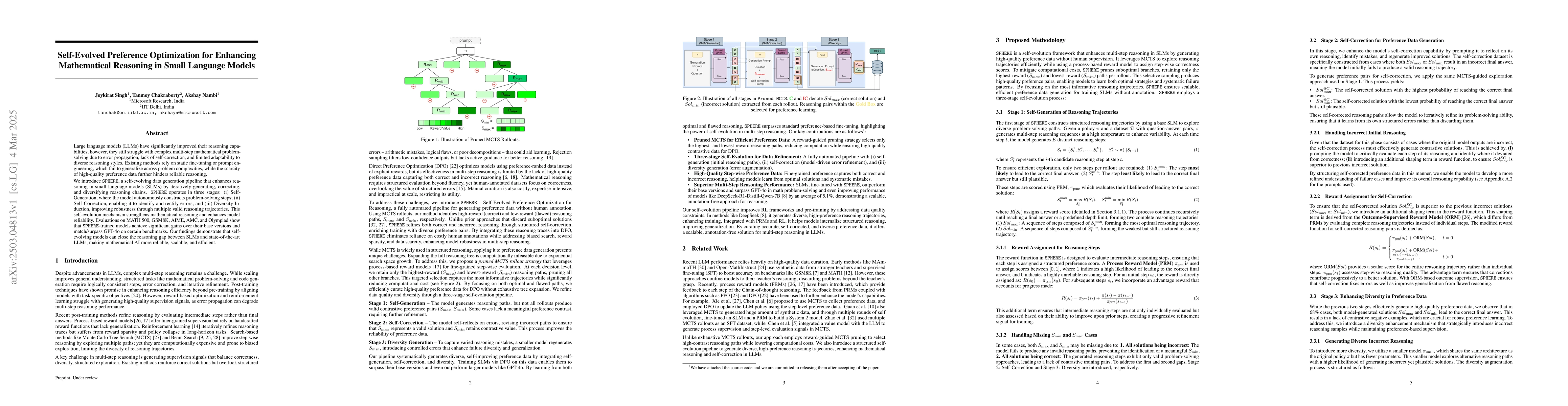 Thumbnail for Self-Evolved Preference Optimization for Enhancing Mathematical
  Reasoning in Small Language Models