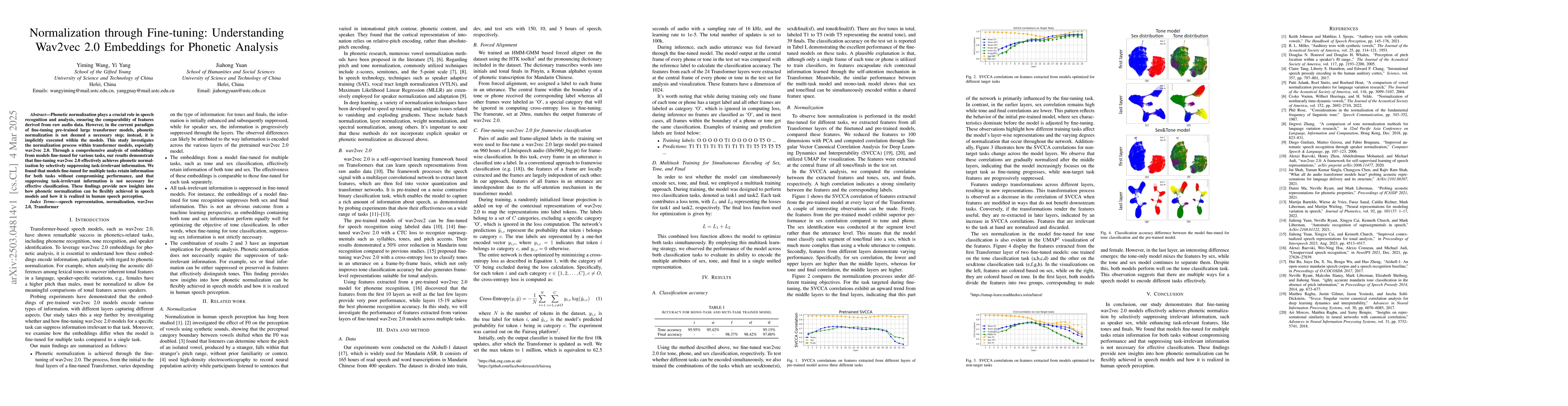 Thumbnail for Normalization through Fine-tuning: Understanding Wav2vec 2.0 Embeddings
  for Phonetic Analysis