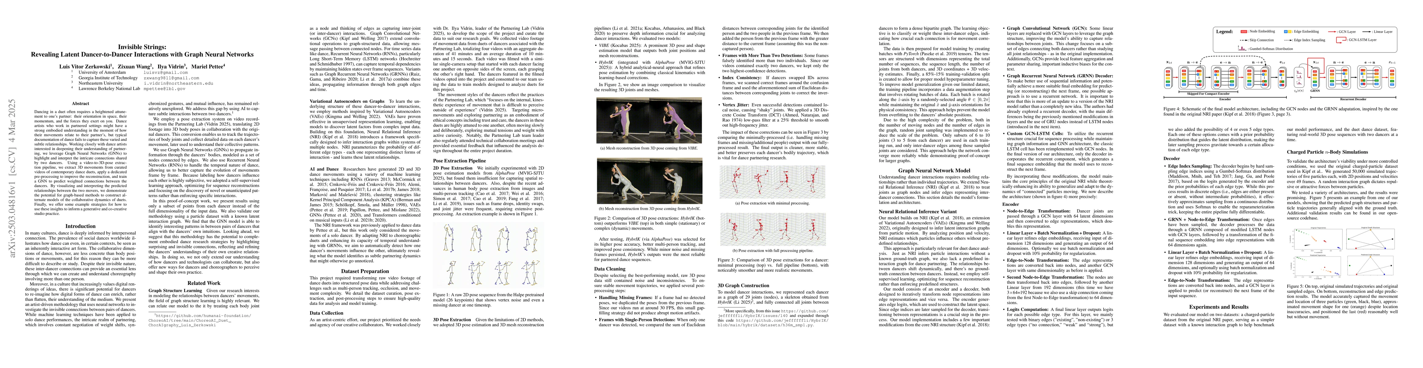 Thumbnail for Invisible Strings: Revealing Latent Dancer-to-Dancer Interactions with
  Graph Neural Networks