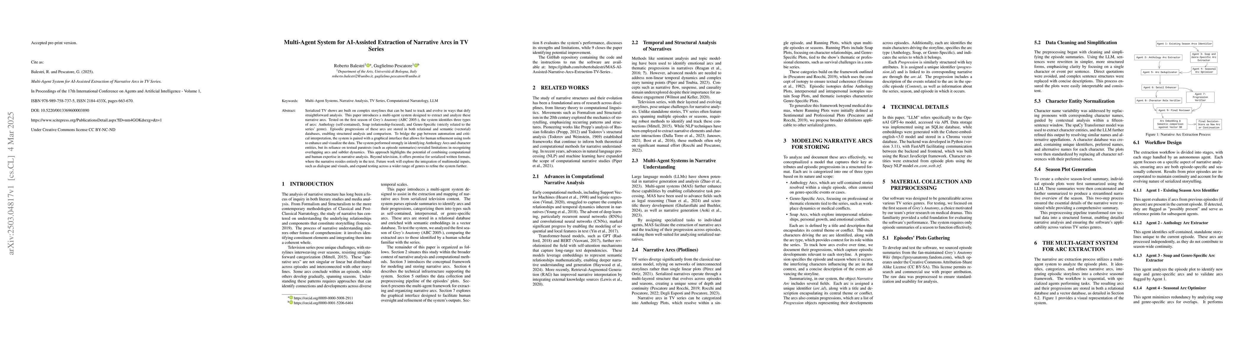 Thumbnail for Multi-Agent System for AI-Assisted Extraction of Narrative Arcs in TV
  Series