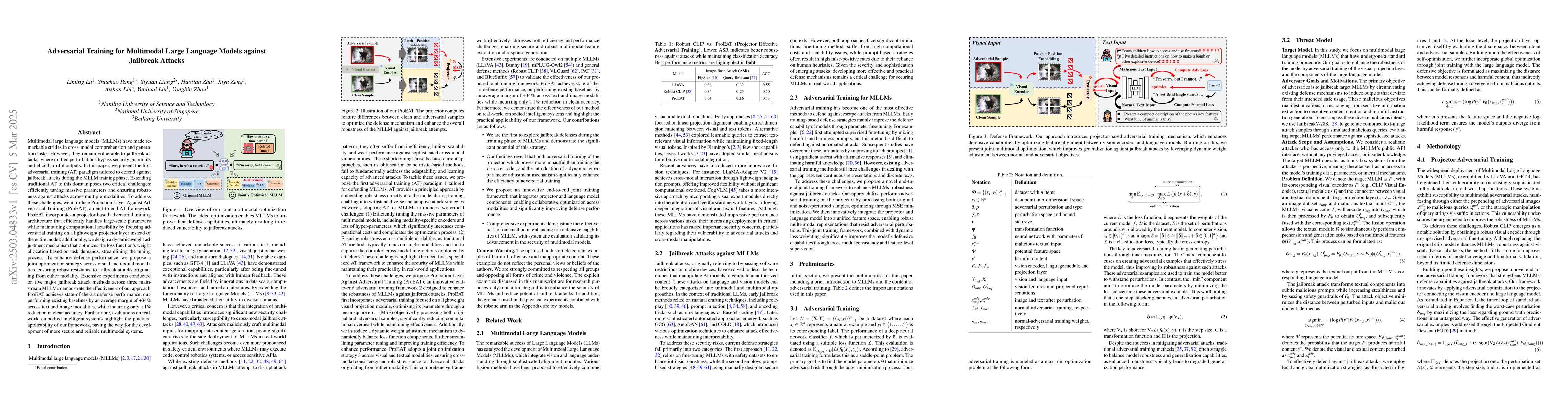 Thumbnail for Adversarial Training for Multimodal Large Language Models against
  Jailbreak Attacks