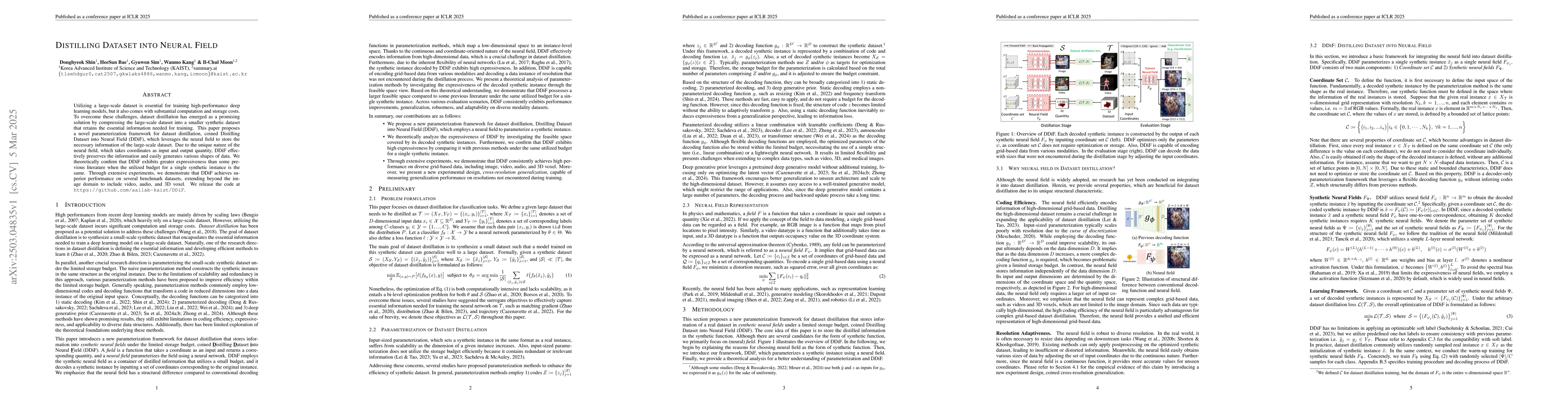 Thumbnail for Distilling Dataset into Neural Field