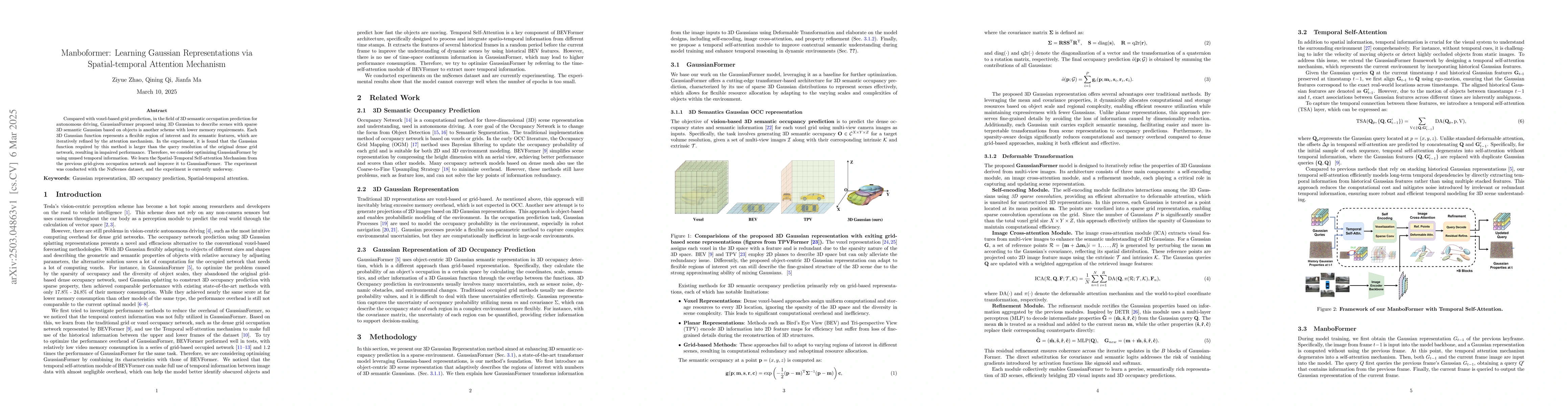 Thumbnail for Manboformer: Learning Gaussian Representations via Spatial-temporal
  Attention Mechanism