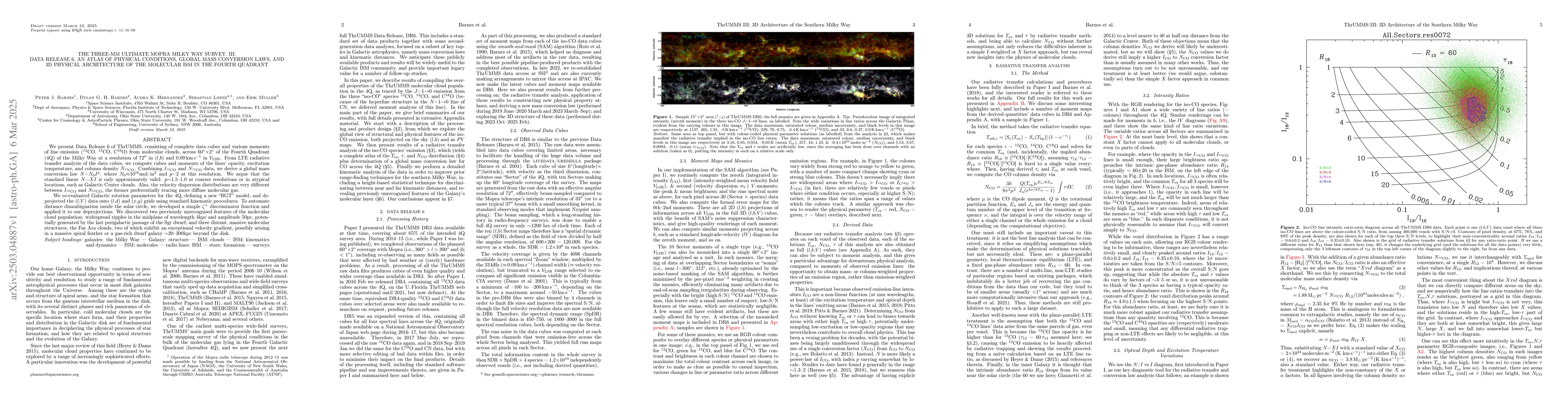 Thumbnail for The Three-mm Ultimate Mopra Milky Way Survey. III. Data Release 6, An
  Atlas of Physical Conditions, Global Mass Conversion Laws, and 3D Physical
  Architecture of the Molecular ISM in the Fourth Quadrant