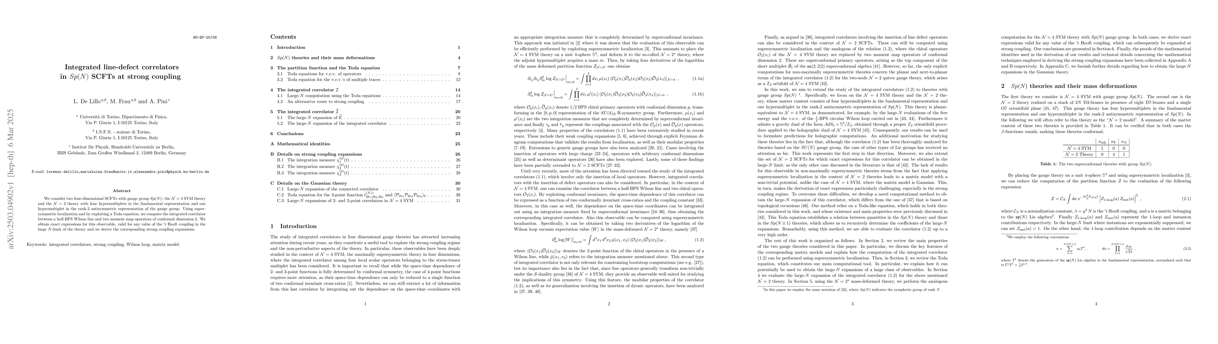 Thumbnail for Integrated line-defect correlators in $Sp(N)$ SCFTs at strong coupling
