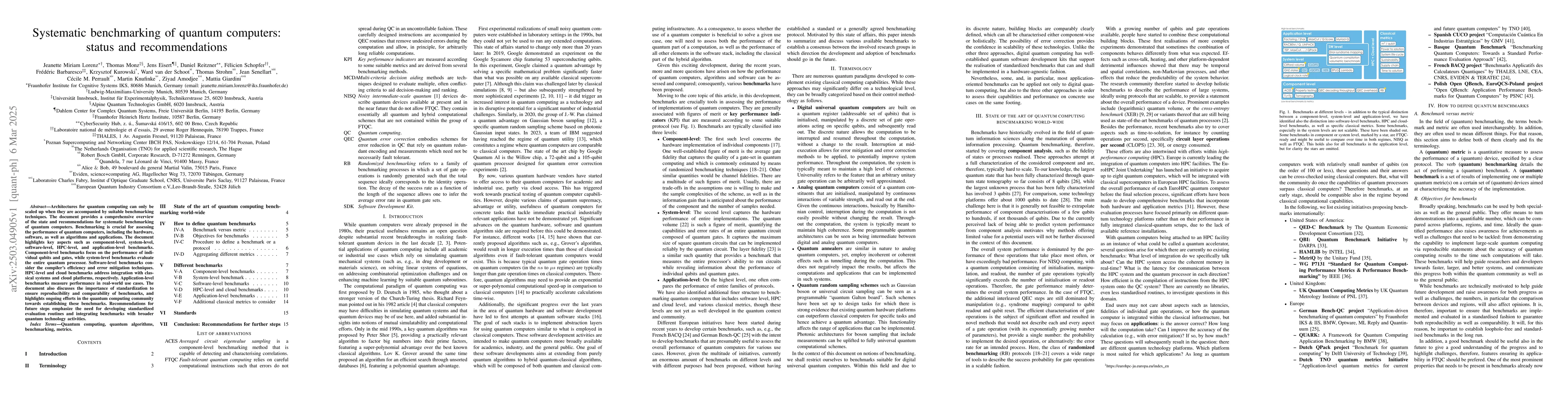 Thumbnail for Systematic benchmarking of quantum computers: status and recommendations