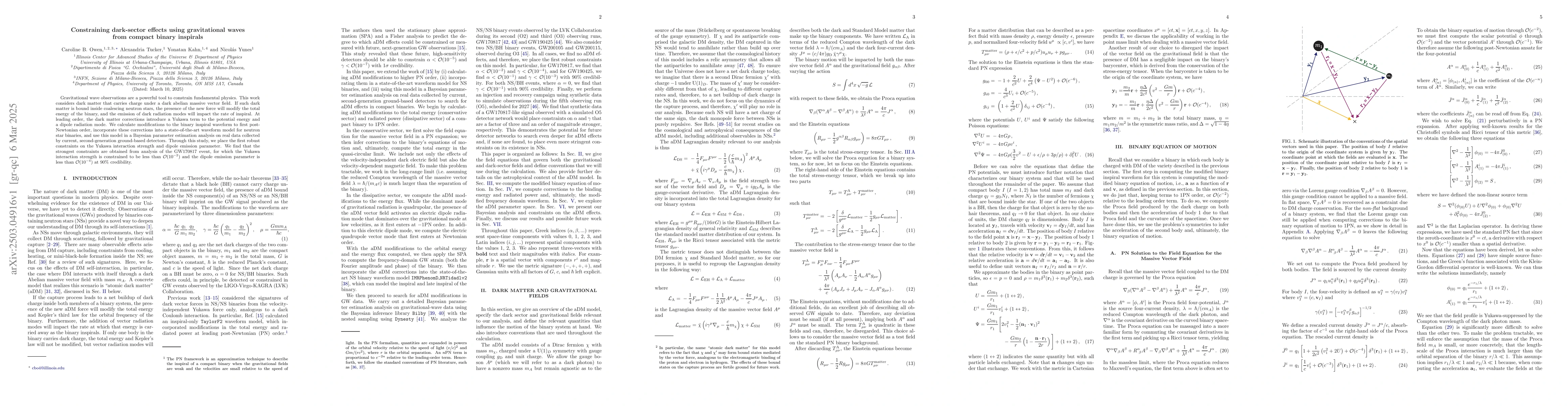 Thumbnail for Constraining dark-sector effects using gravitational waves from compact
  binary inspirals