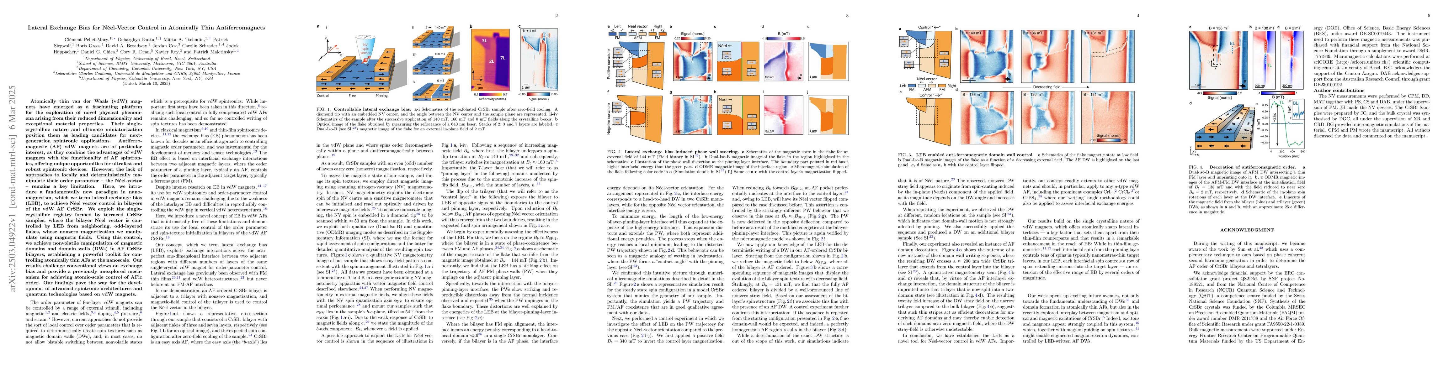 Thumbnail for Lateral Exchange Bias for Néel-Vector Control in Atomically Thin
  Antiferromagnets