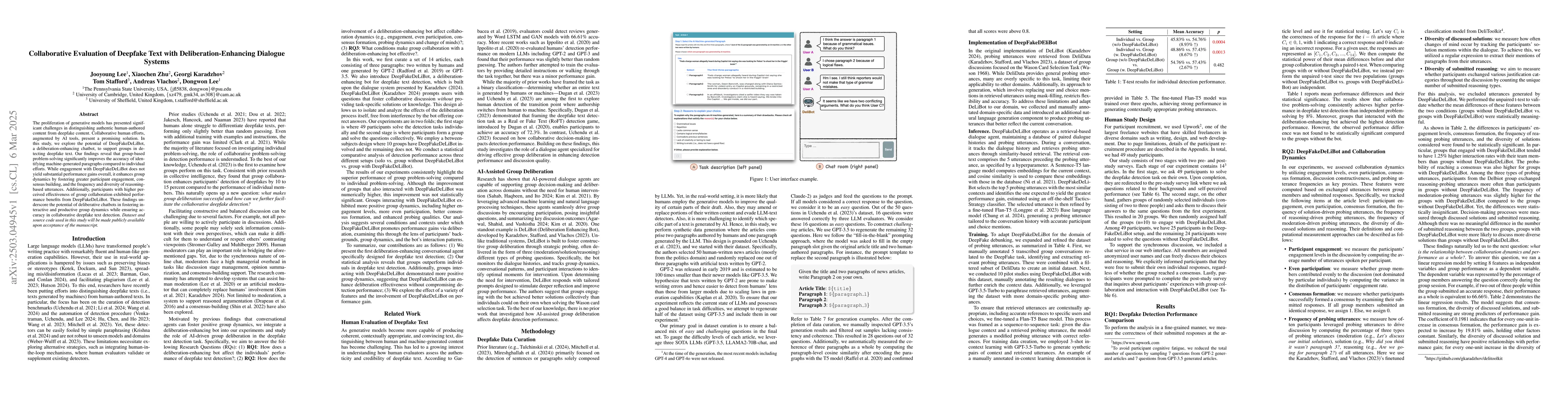 Thumbnail for Collaborative Evaluation of Deepfake Text with Deliberation-Enhancing
  Dialogue Systems