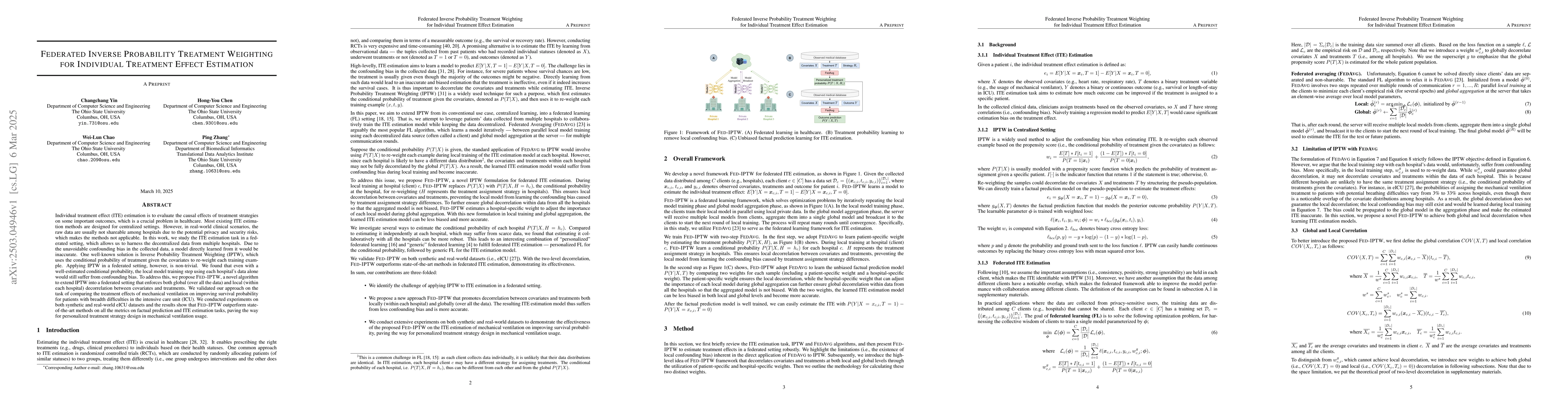 Thumbnail for Federated Inverse Probability Treatment Weighting for Individual
  Treatment Effect Estimation