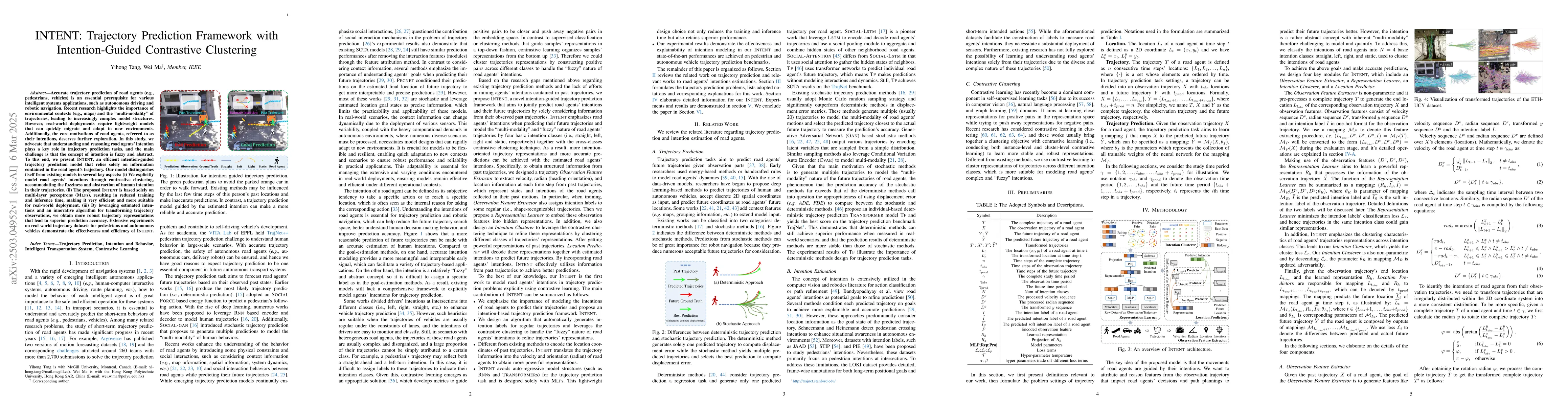Thumbnail for INTENT: Trajectory Prediction Framework with Intention-Guided
  Contrastive Clustering