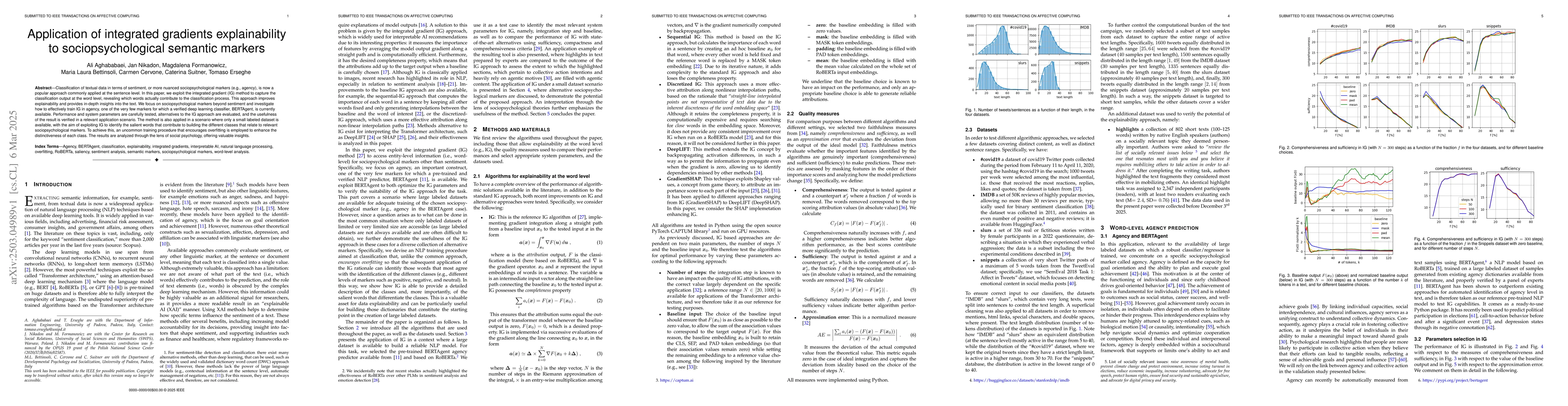 Thumbnail for Application of integrated gradients explainability to sociopsychological
  semantic markers