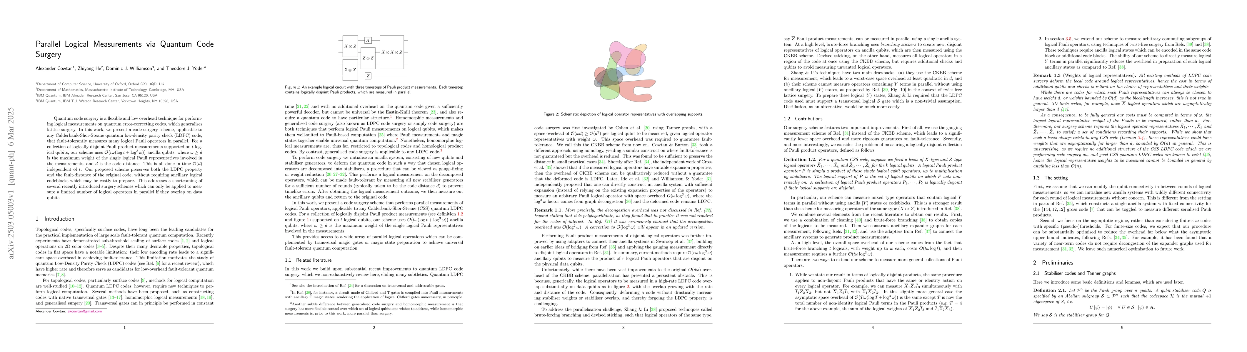 Thumbnail for Parallel Logical Measurements via Quantum Code Surgery