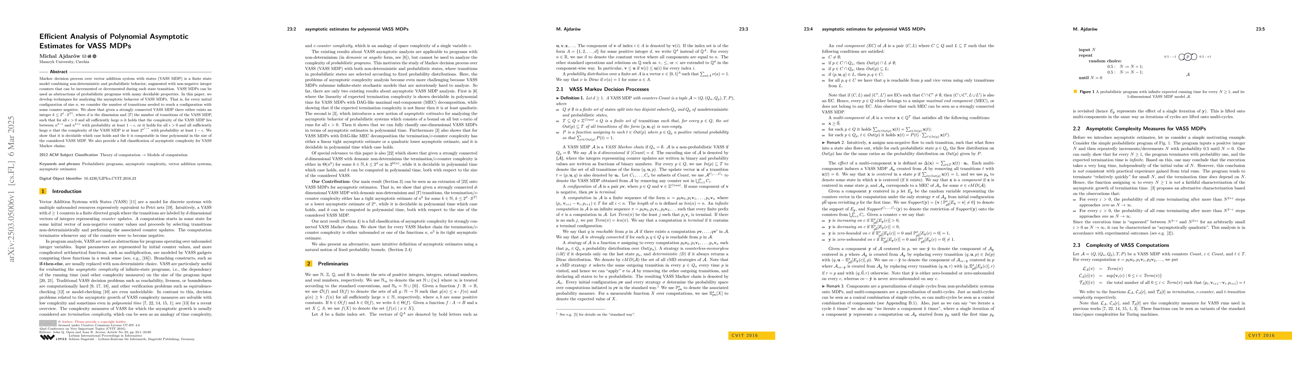 Thumbnail for Efficient Analysis of Polynomial Asymptotic Estimates for VASS MDPs