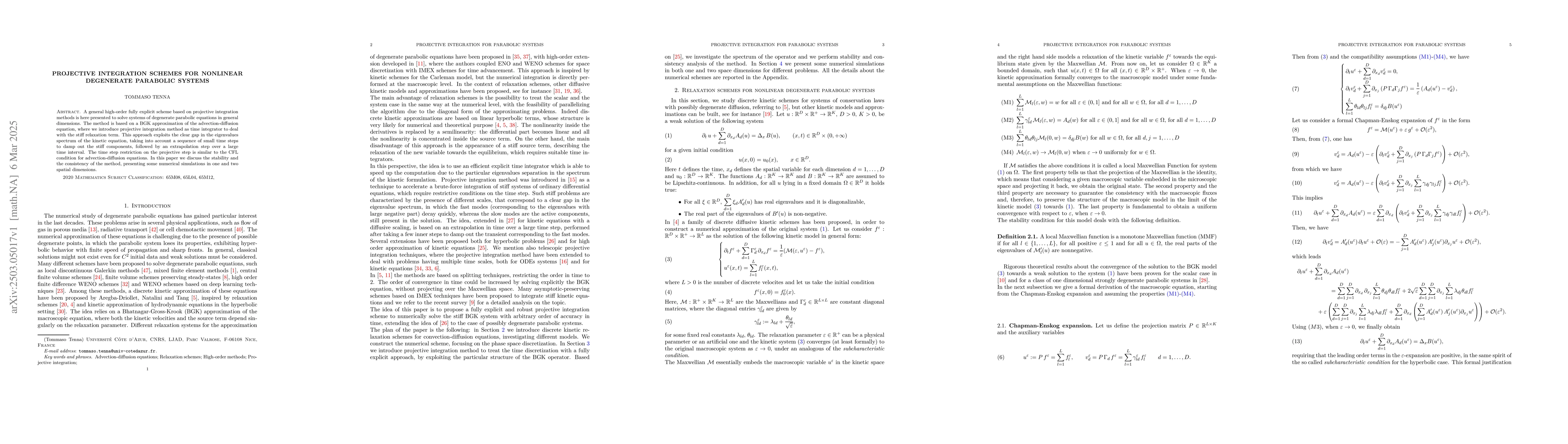 Thumbnail for Projective integration schemes for nonlinear degenerate parabolic
  systems