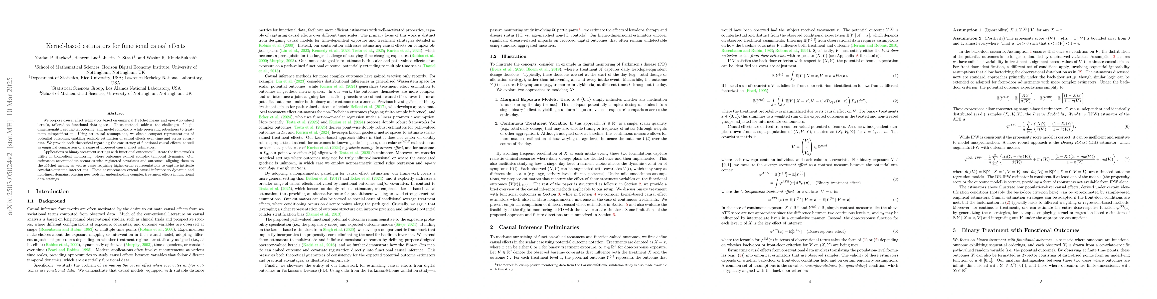 Thumbnail for Kernel-based estimators for functional causal effects